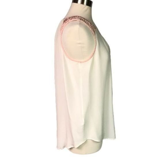 Anthropologie Meadow Rue L silk tank cream pink - Picture 4 of 8